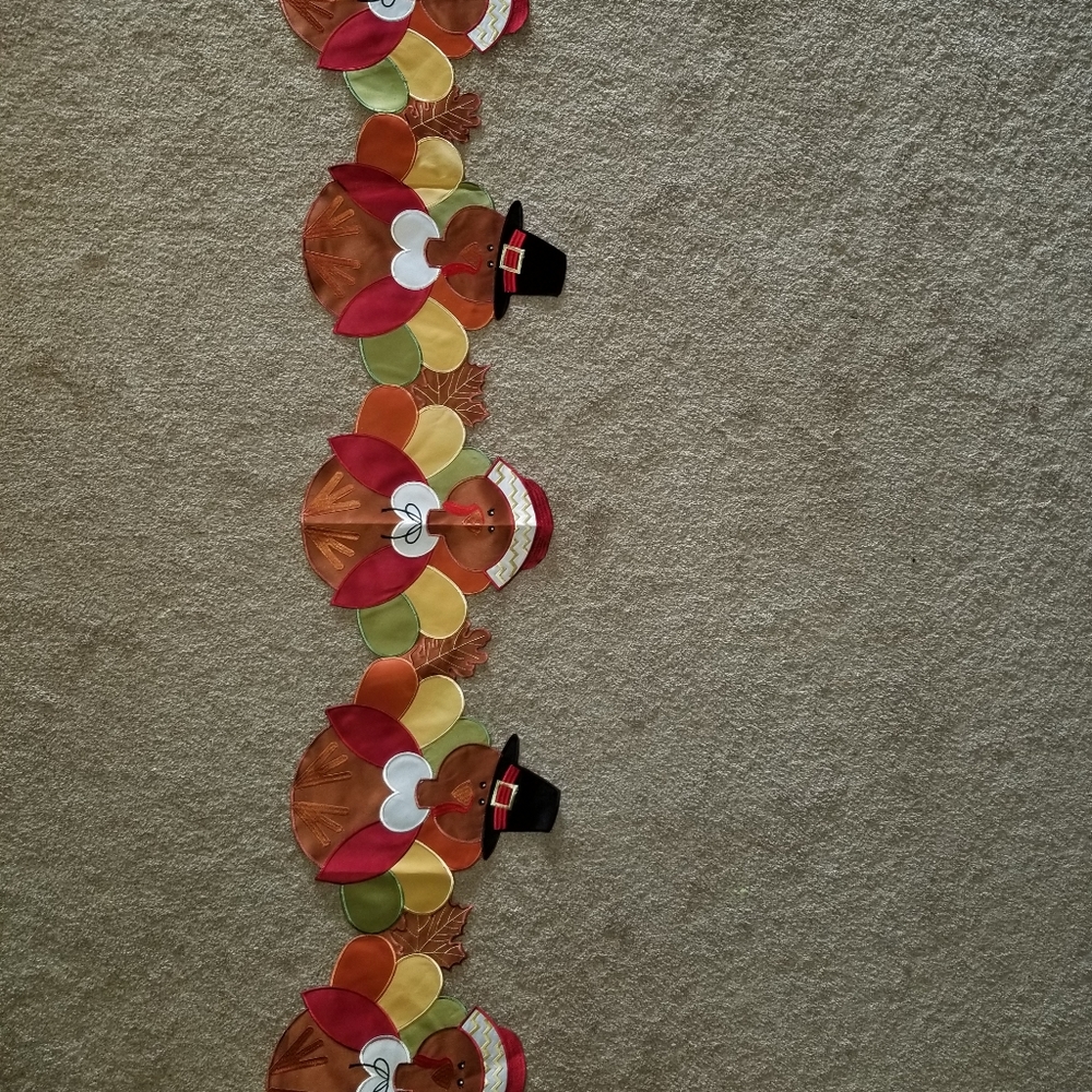 Thanksgiving Fall Turkey Table Runner